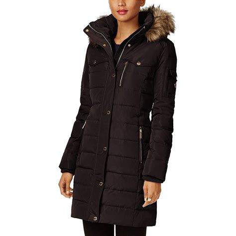 michael kors jacket brown|Michael Kors black puffer coat.